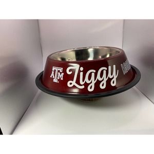 Personalized Texas Aggies Pet Dog Food Water Bowl Dishwasher Nonslip 32 oz